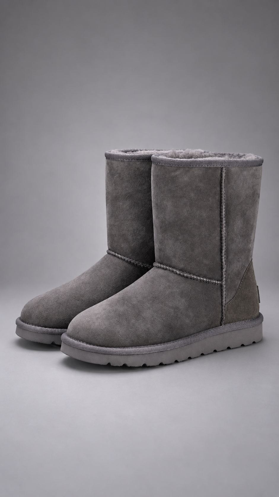 Women's Plush Lined Mid-Calf Winter Boots in Grey