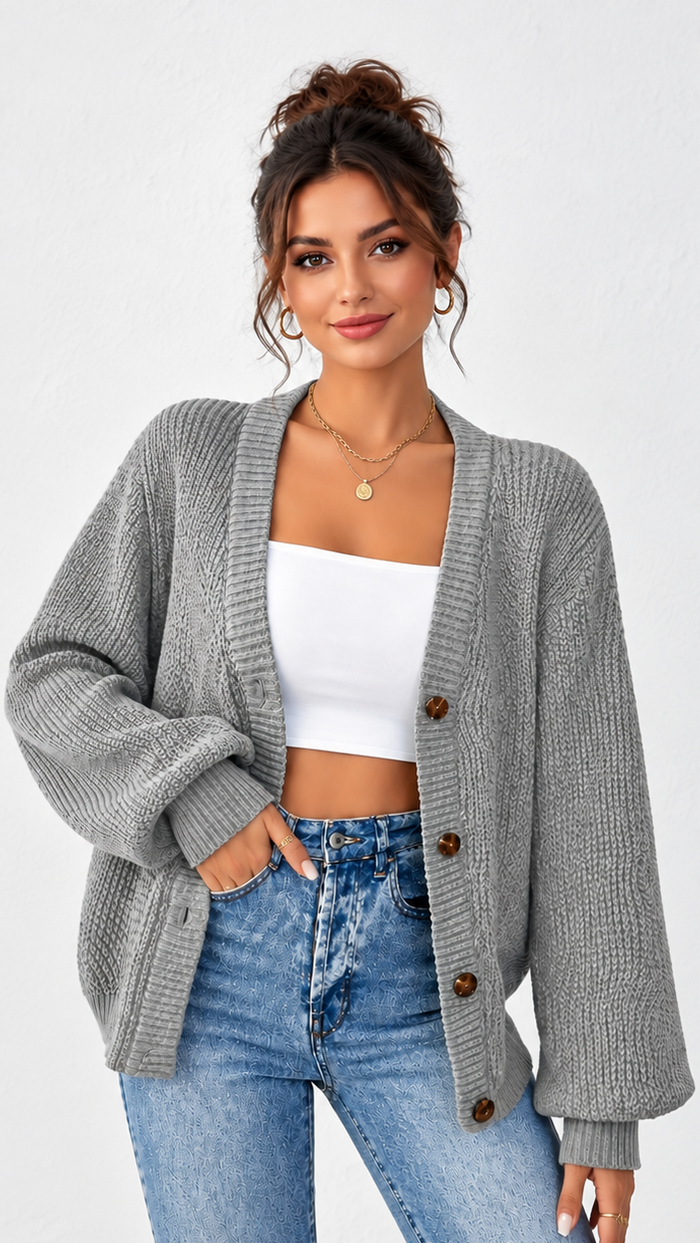 Women's Relaxed Button Front Cardigan – image 1