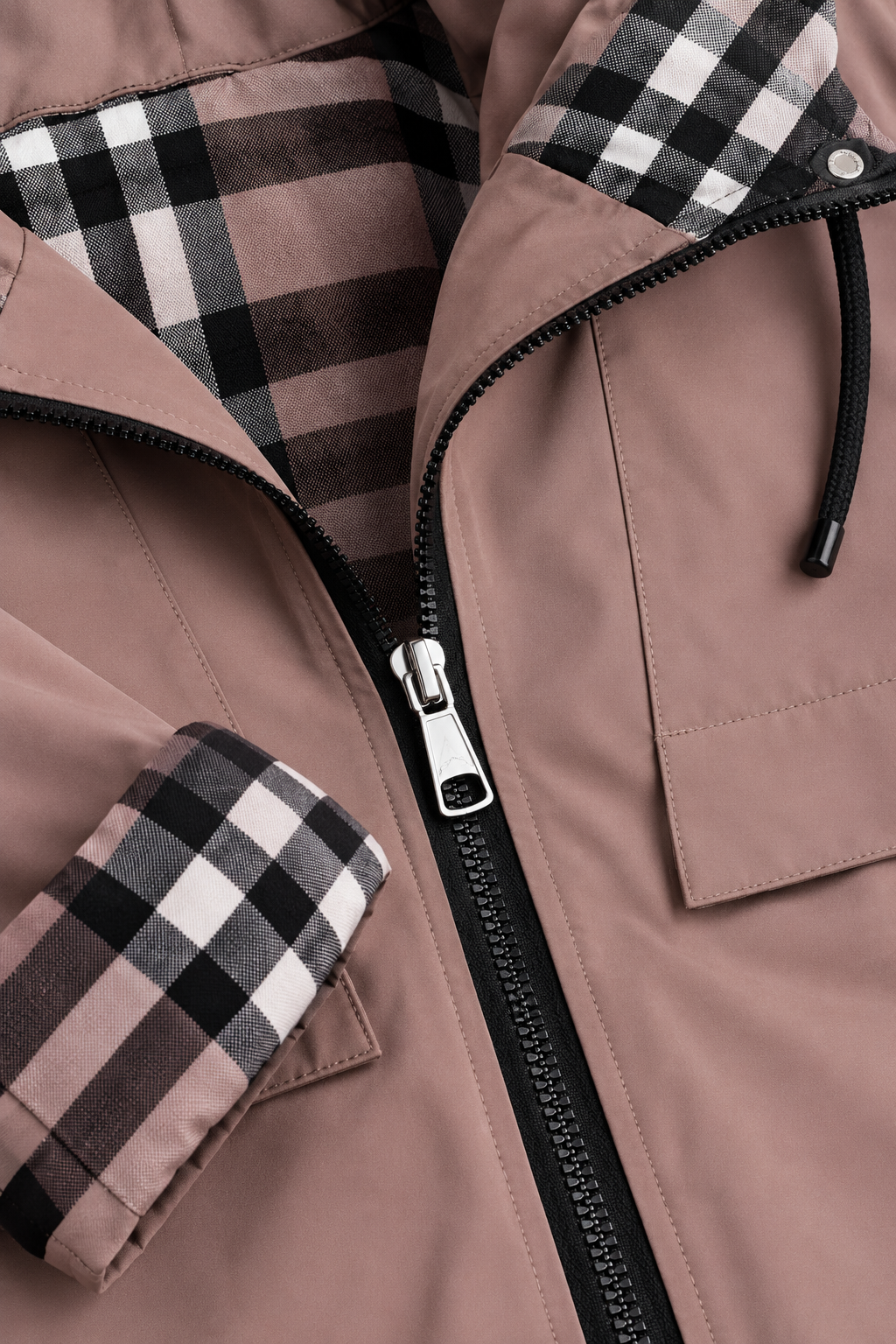 Women's Hooded Raincoat – Lightweight Zip Up Jacket