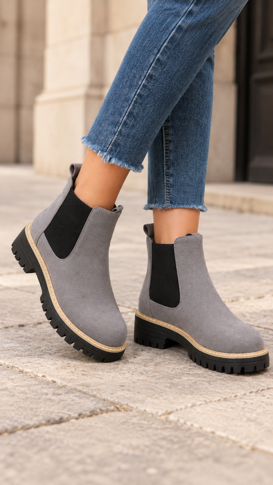 Women's Faux Suede Block Heel Ankle Boots – image 2