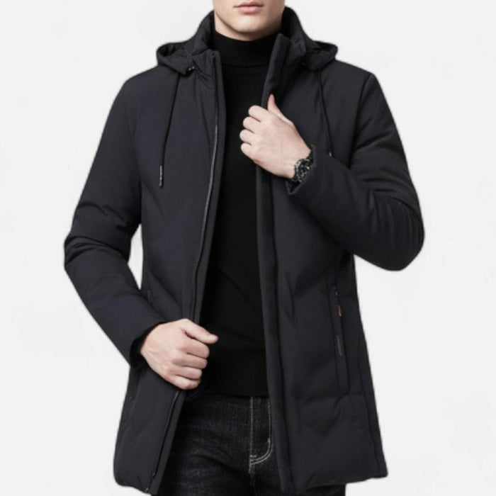 Men's Long Hooded Parka Coat – image 1