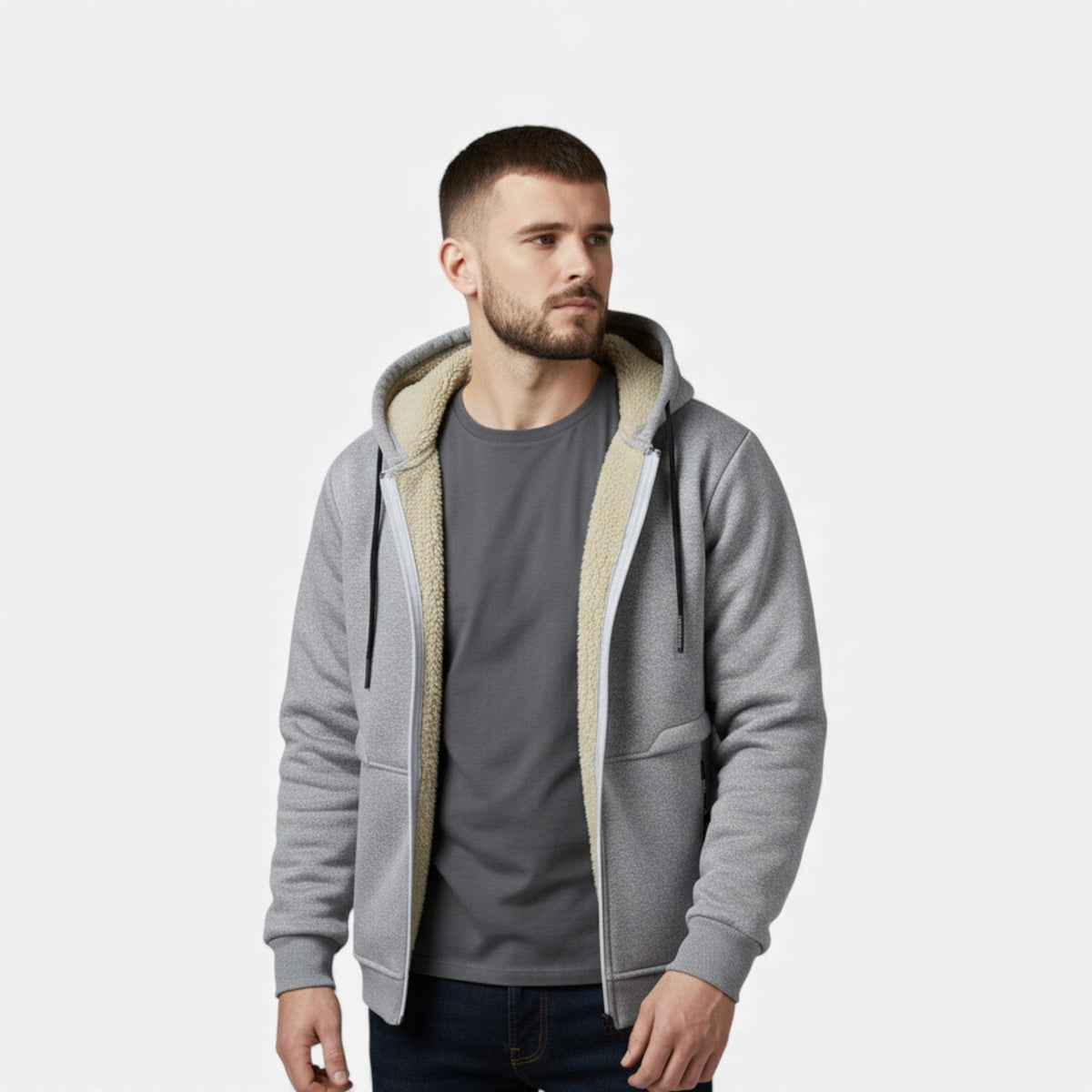 Men's Sherpa-Lined Hooded Jacket – view 2