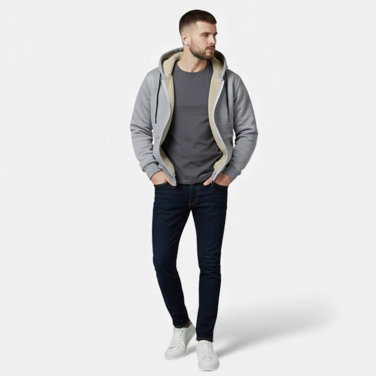 Men's Sherpa-Lined Hooded Jacket – view 3