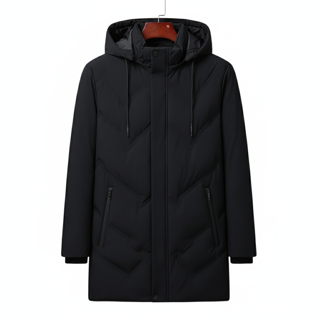 Men's Long Hooded Parka Coat – image 2