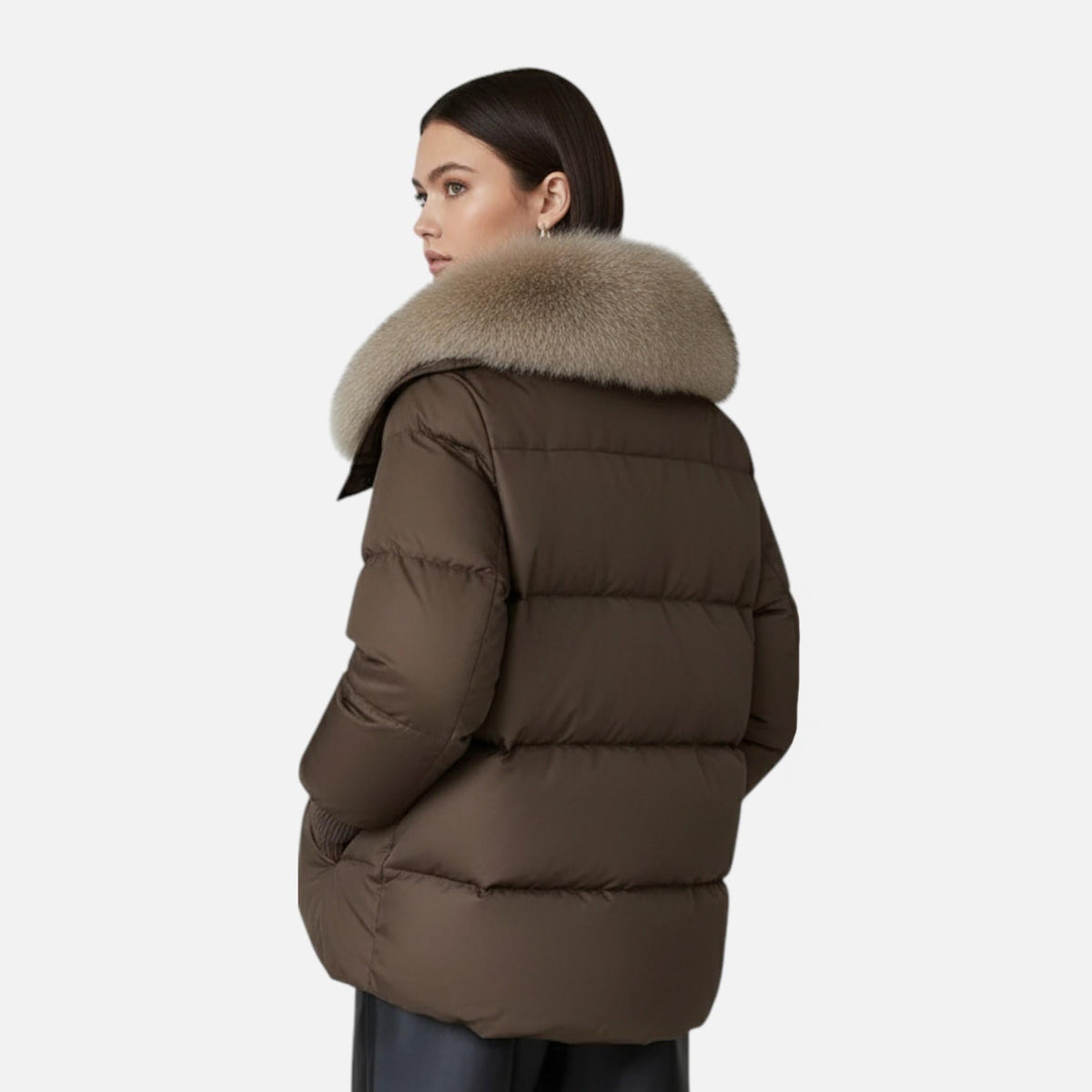 Women's Faux Fur Collar Puffer Jacket – image 5