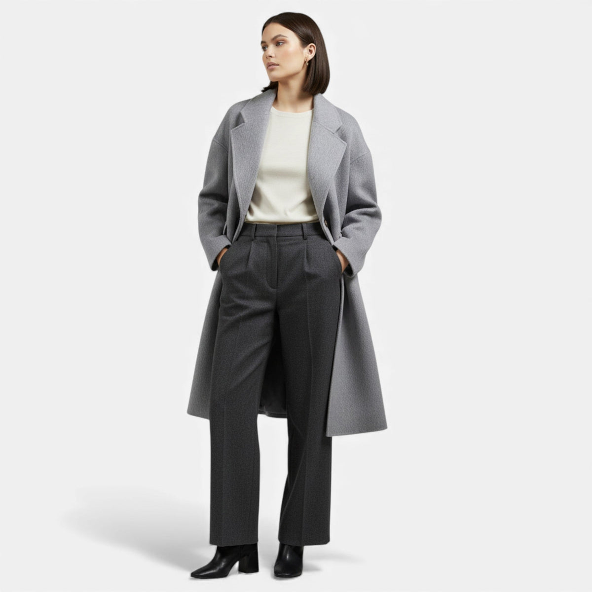 Women's Wool Blend Double Pocket Coat – image 2