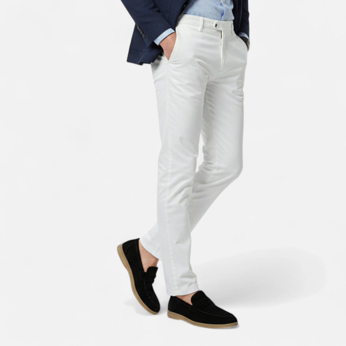 Men's Faux Suede Loafers in Black – image 2