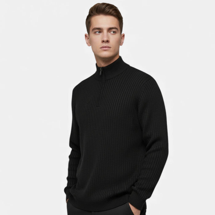 Men's Zip-Up Thermal Knit Jumper – image 1