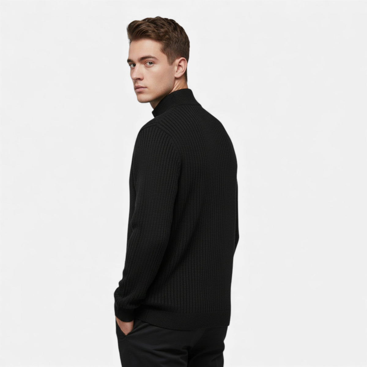 Men's Zip-Up Thermal Knit Jumper – image 3
