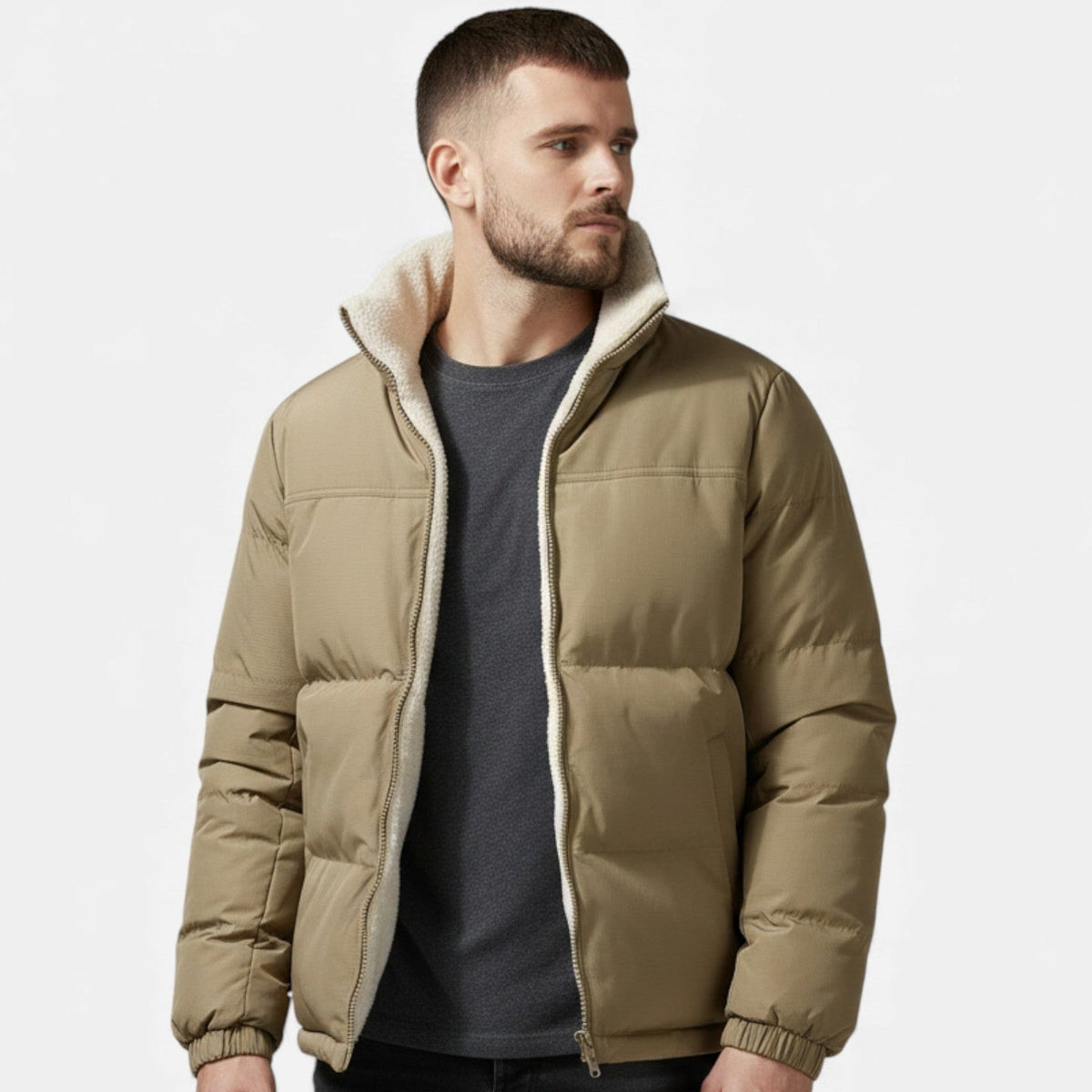 Men's Plush Lined Thick Puffer Jacket – image 2