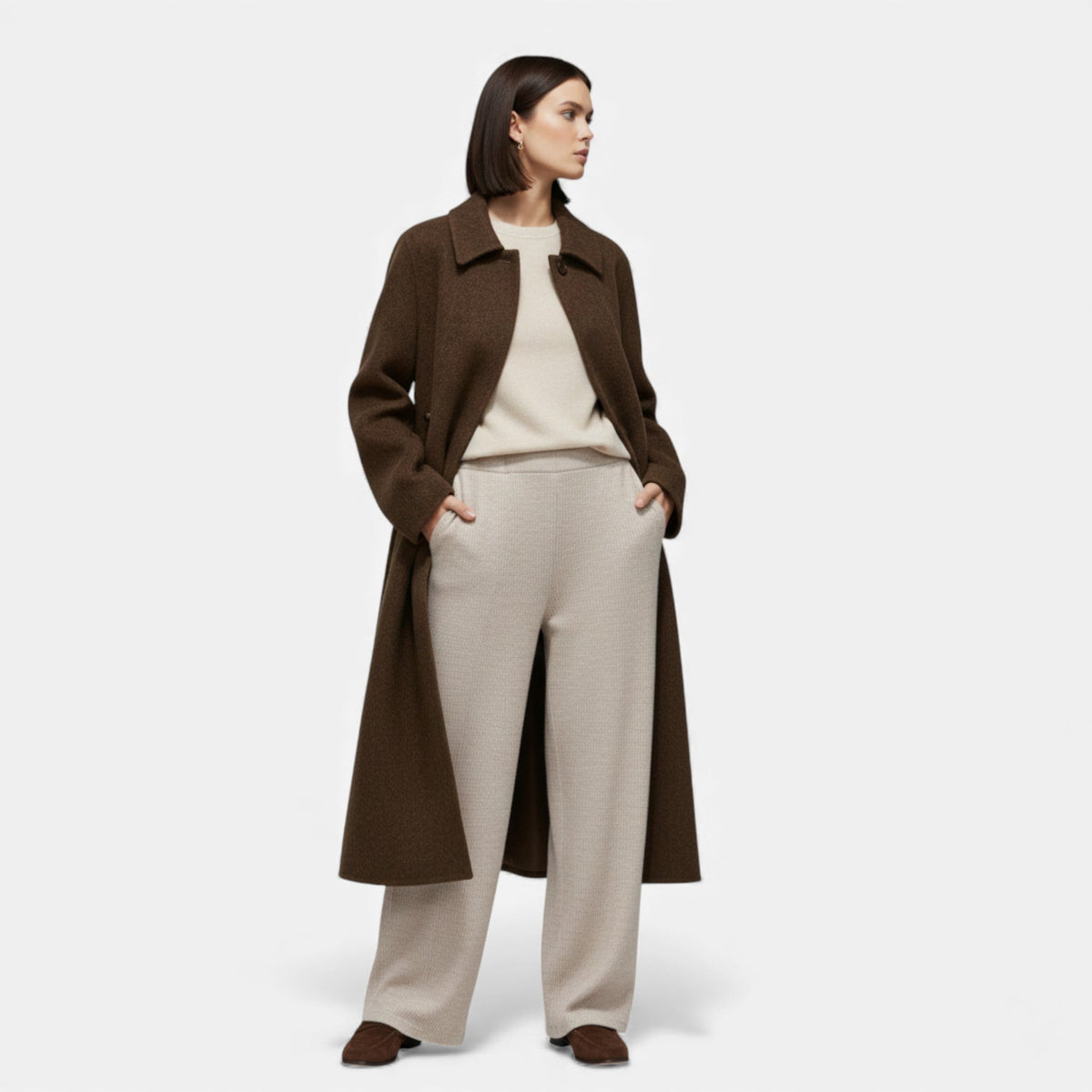 Women's Long Wool Blend Coat – image 2