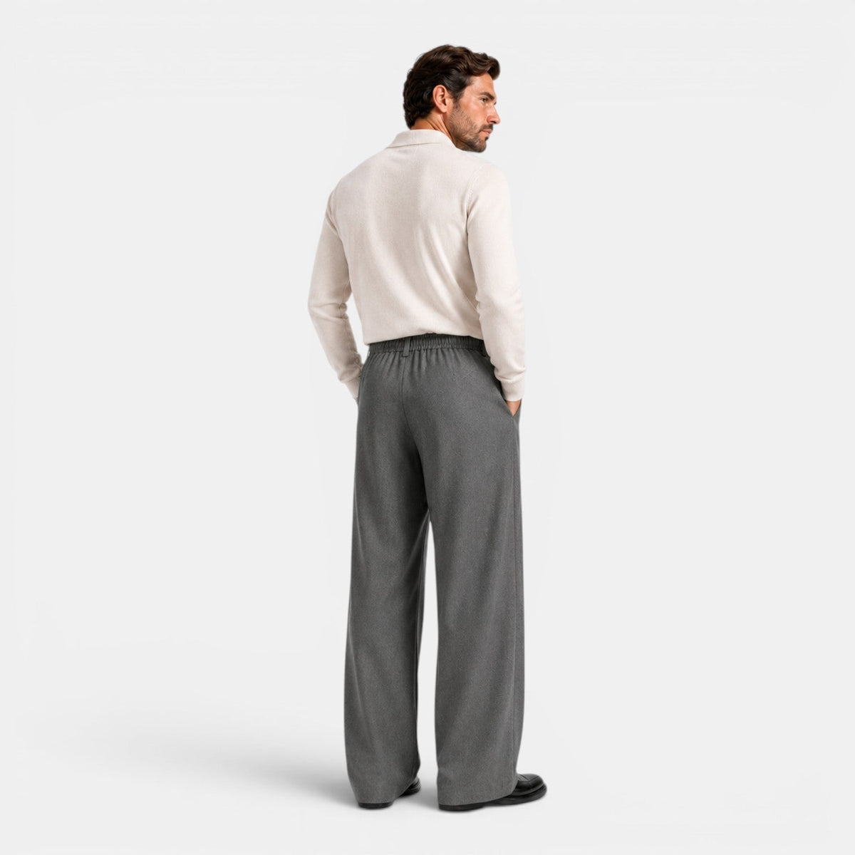Men's Wide Leg Pleated Trousers – Relaxed Tailored Fit