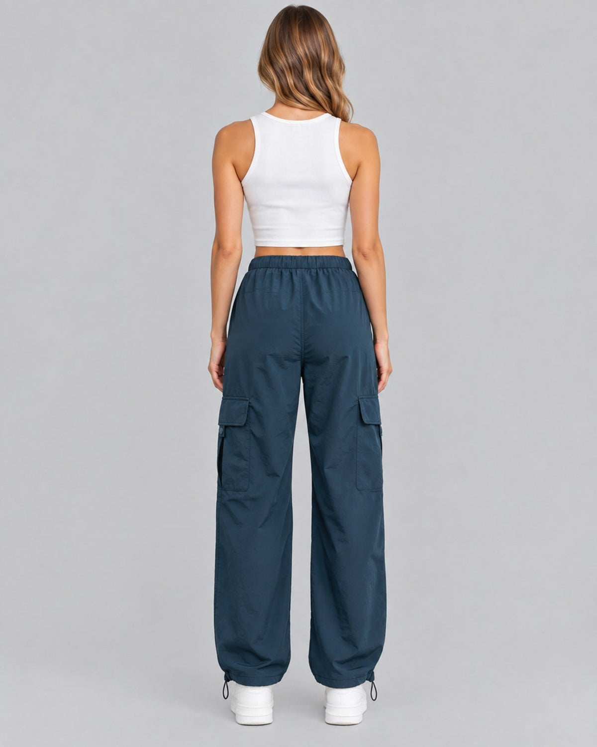 Women's Drawstring Cargo Trousers – Parachute Style