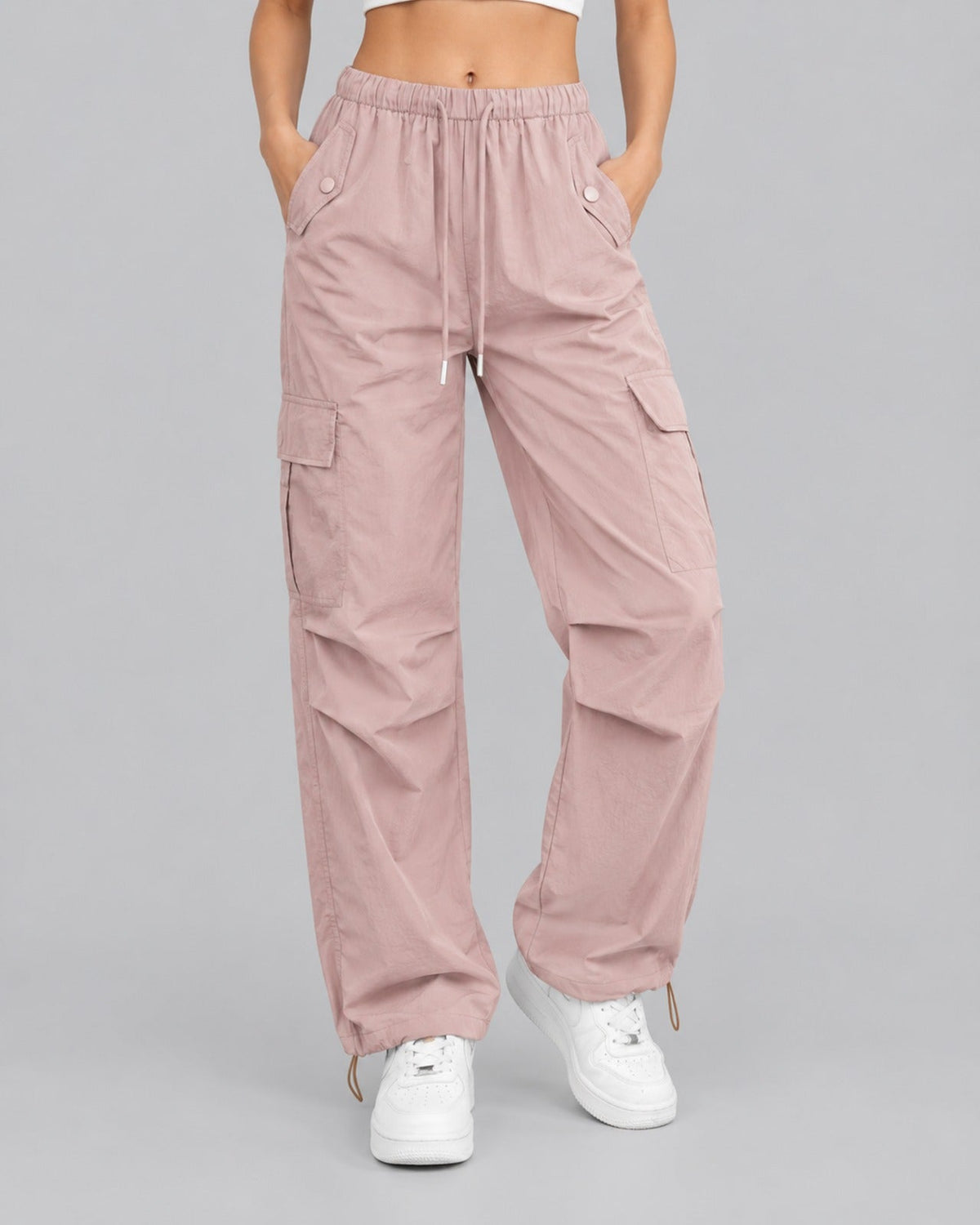 Women's Drawstring Cargo Trousers – Parachute Style