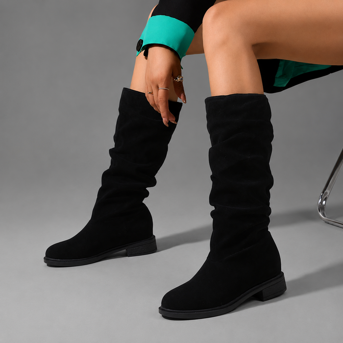 Women's Comfortable Mid-Calf Boots in Black