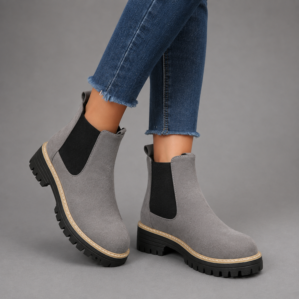 Women's Faux Suede Block Heel Ankle Boots – image 11