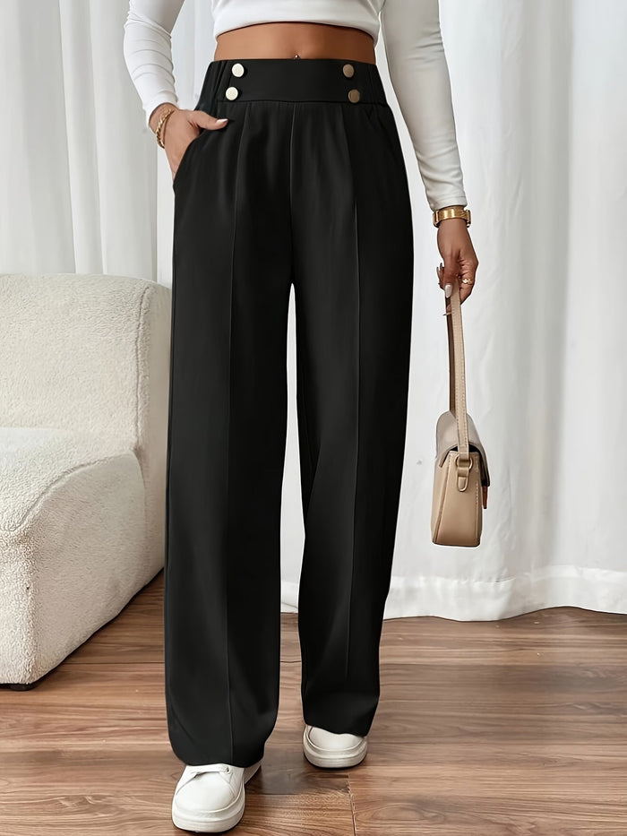 Women's Straight Leg Office Trousers in Black