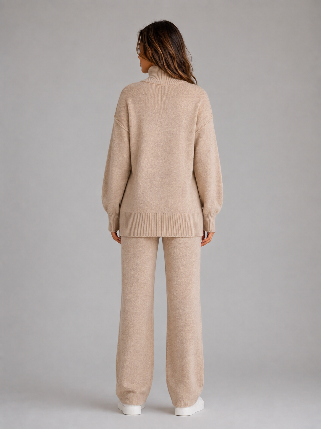 Women's Roll Neck Knitted Lounge Set – view 2