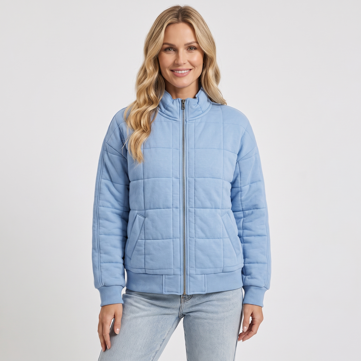 Women's Lightweight Quilted Jacket in Light Blue