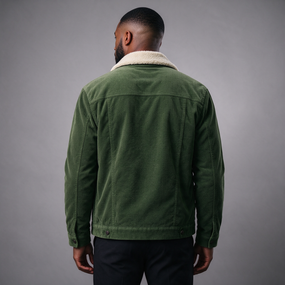 Men's Corduroy Jacket with Sherpa Collar