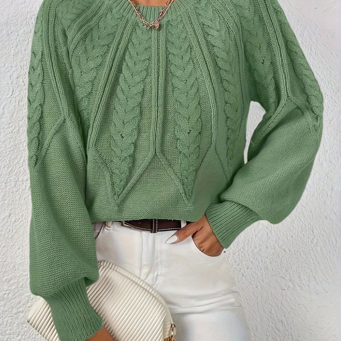Women's Relaxed Cable Knit Sweater – view 1