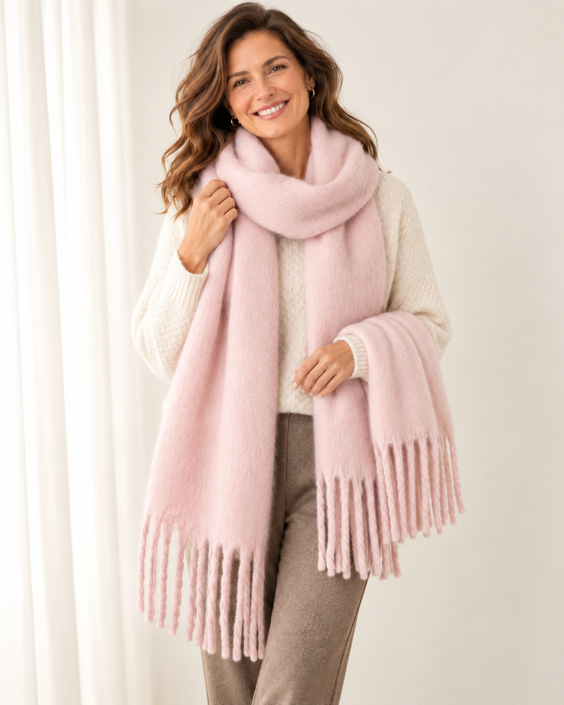 Women's Soft Cashmere Feel Scarf – Pashmina Style Winter Wrap