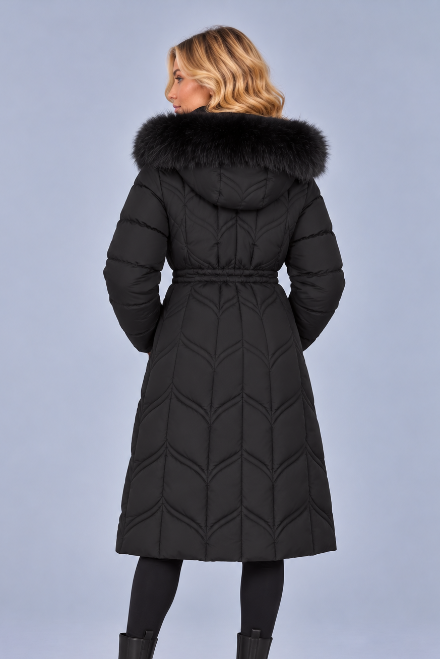 Women's Faux Fur Hooded Parka – Padded Winter Coat