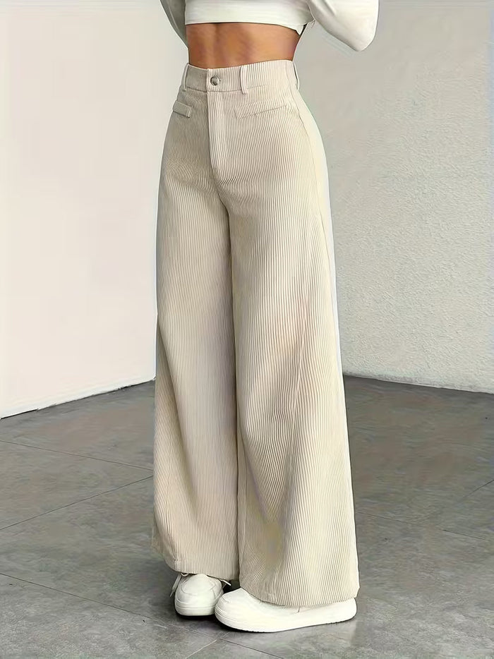 Women's Soft Wide Leg Lounge Pants in Beige