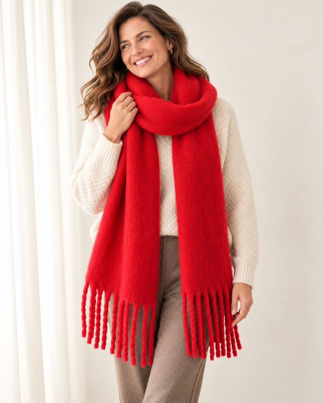 Women's Soft Cashmere Feel Scarf – Pashmina Style Winter Wrap