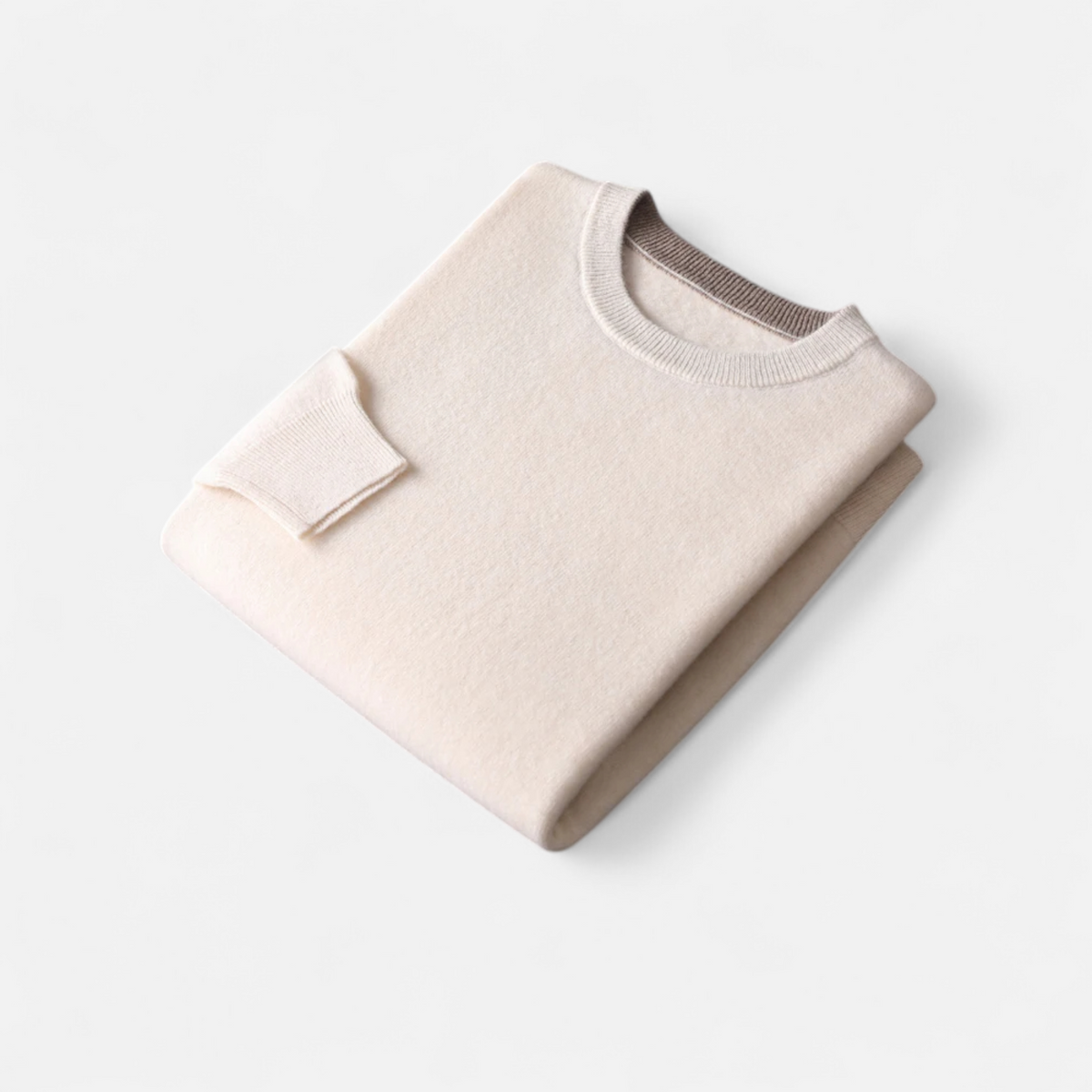 Men's Oversized Colour-Contrast Knit Jumper in Beige