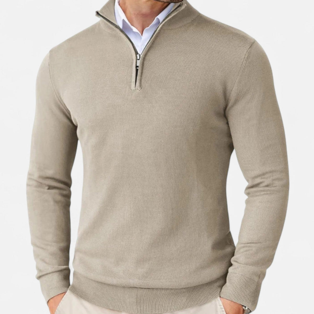 Men's Slim Fit Quarter Zip Jumper – image 1