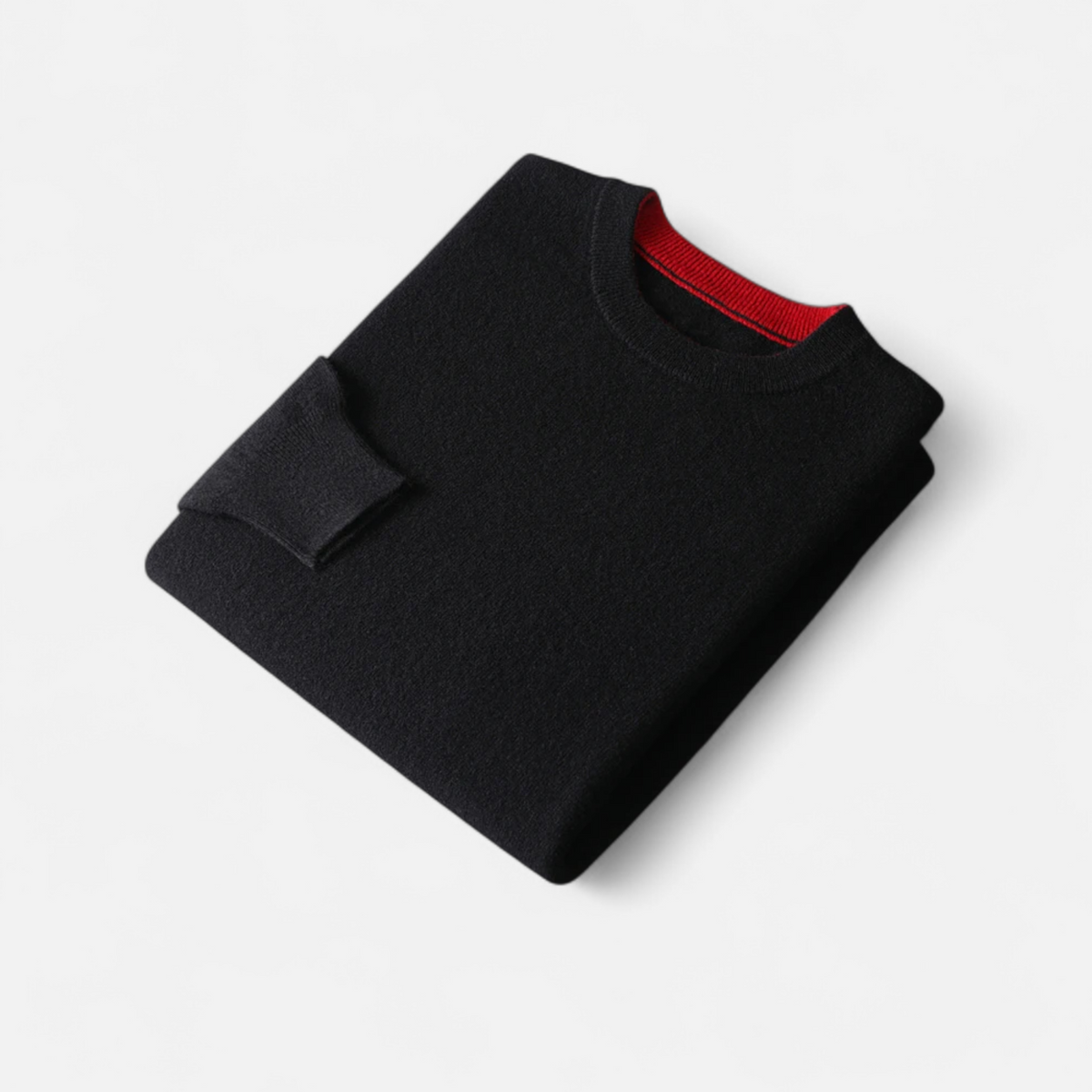 Men's Oversized Colour-Contrast Knit Jumper in Black