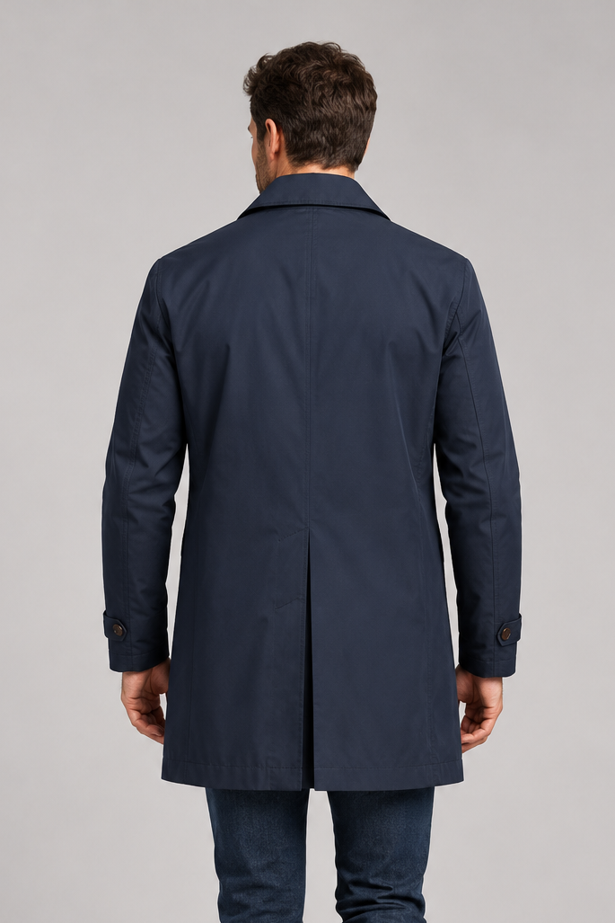 Men's Tailored Longline Coat – Button Front Overcoat