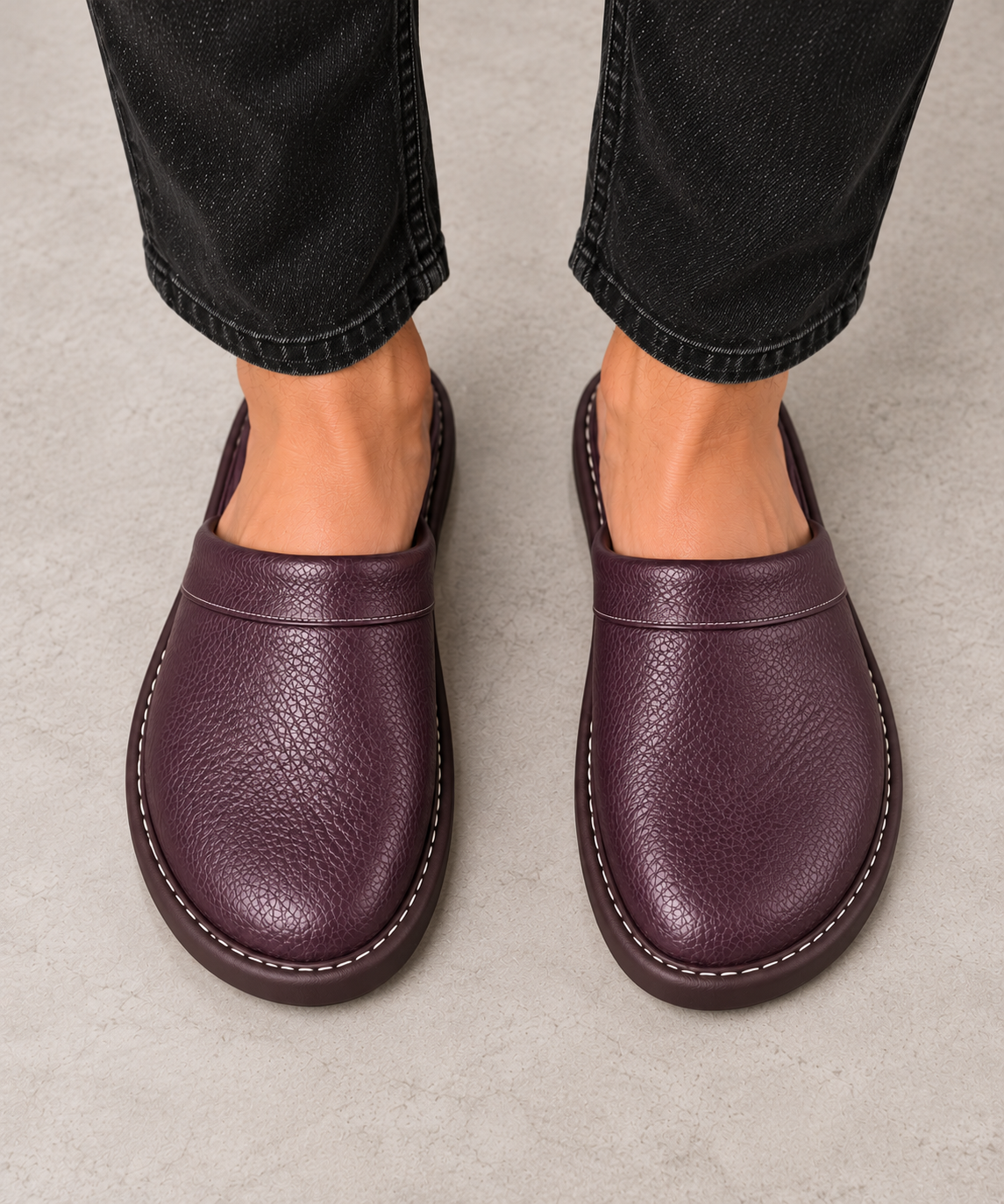 Men's Leather Slip On Slippers – Indoor Outdoor Style