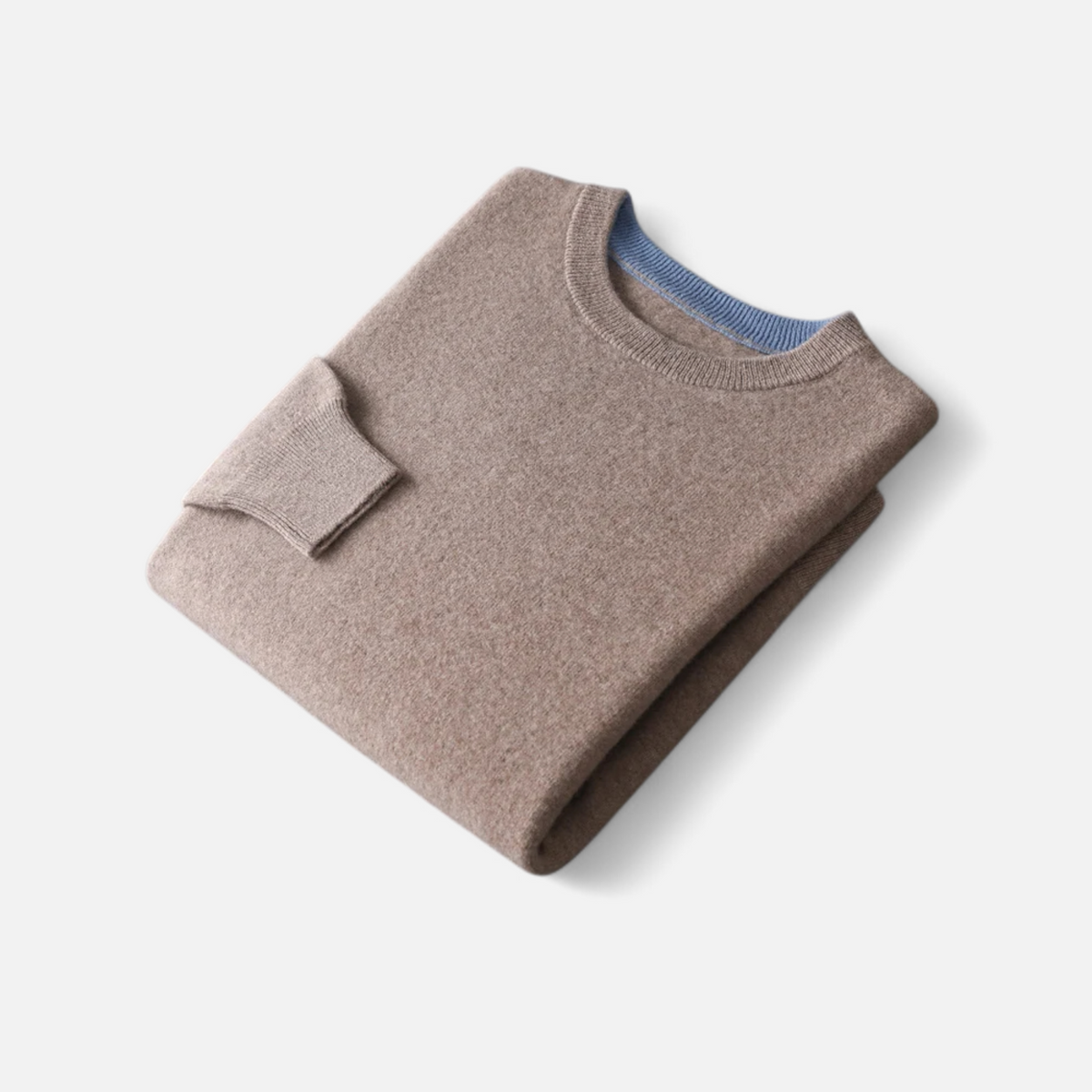 Men's Oversized Colour-Contrast Knit Jumper in Khaki