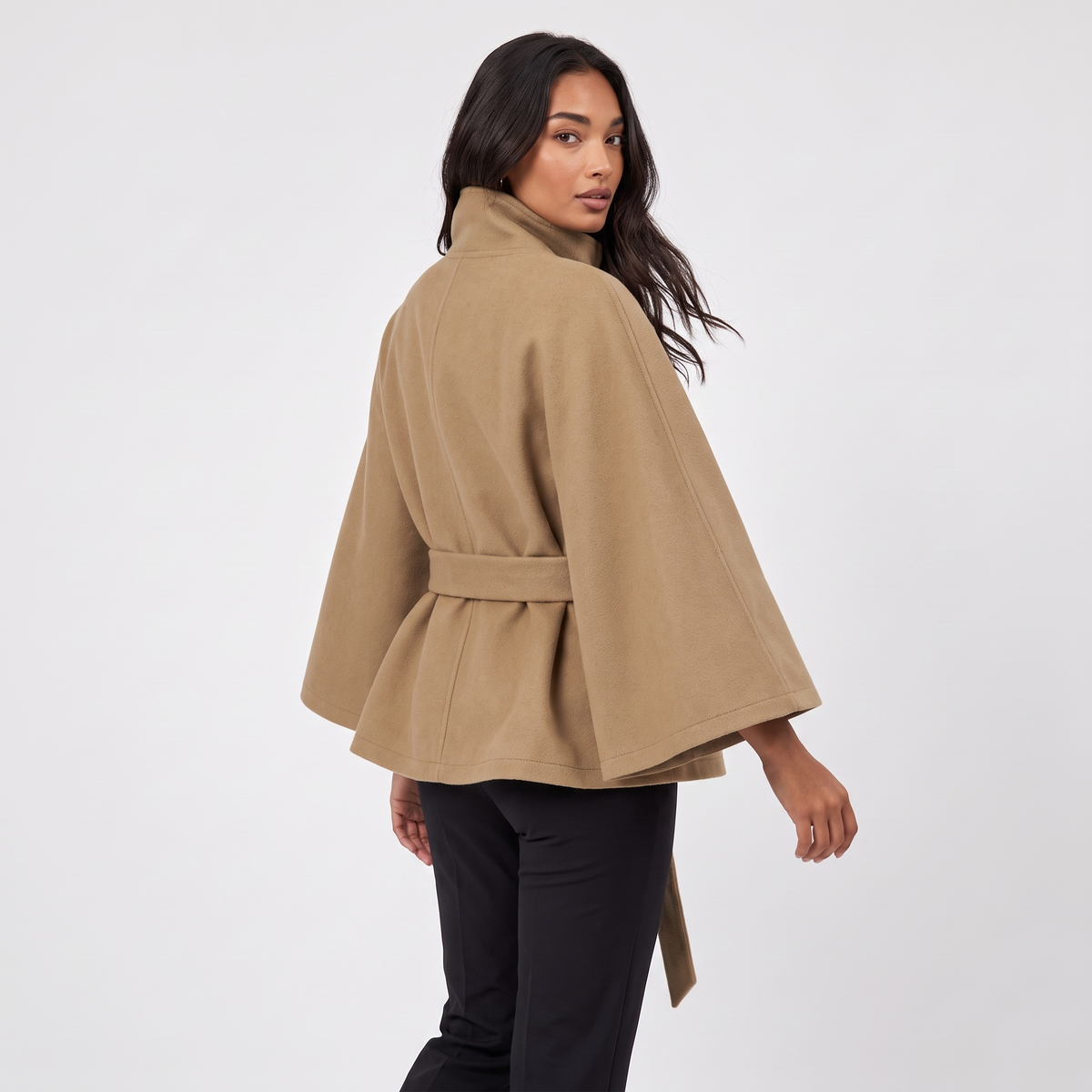 Women's Short Belted Cape Coat – view 4