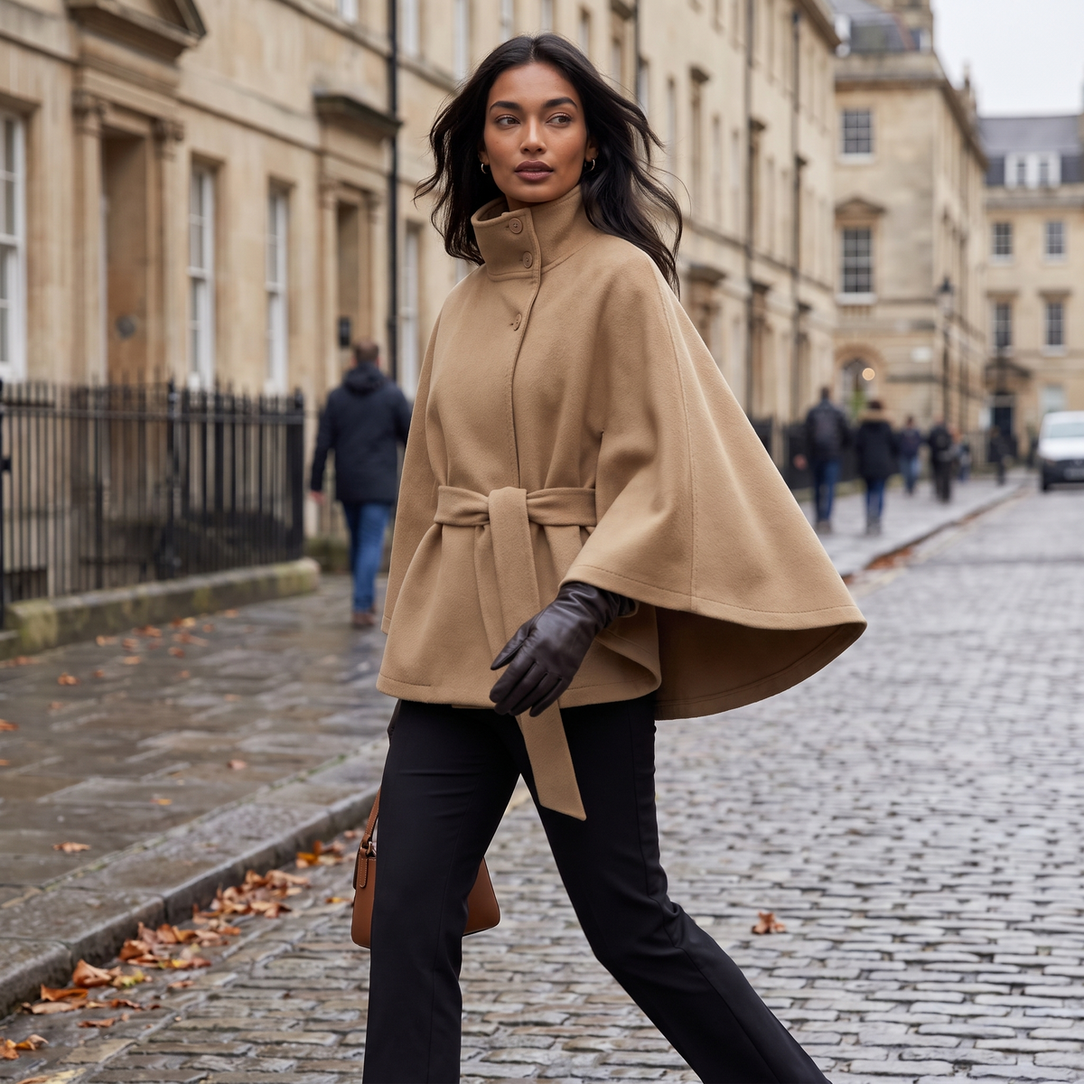 Women's Short Belted Cape Coat – view 5