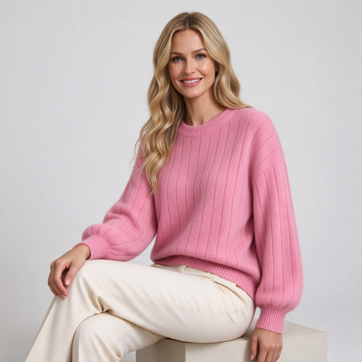 Women's 100% Cashmere Crew Neck Jumper – Classic Soft Knit
