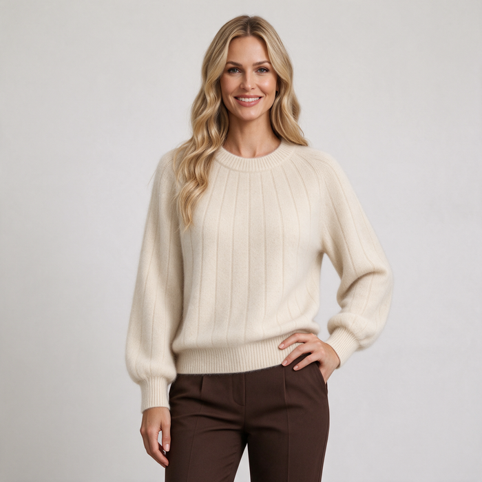 Women's 100% Cashmere Crew Neck Jumper – Classic Soft Knit