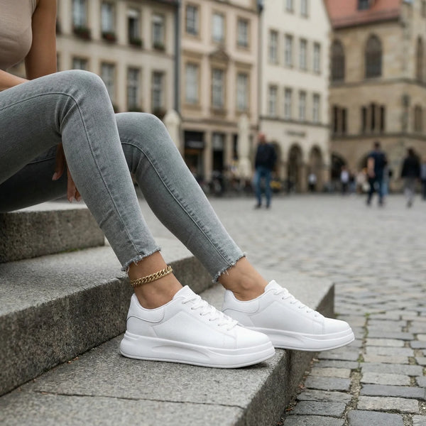 Women's White Cushioned Trainers – view 1