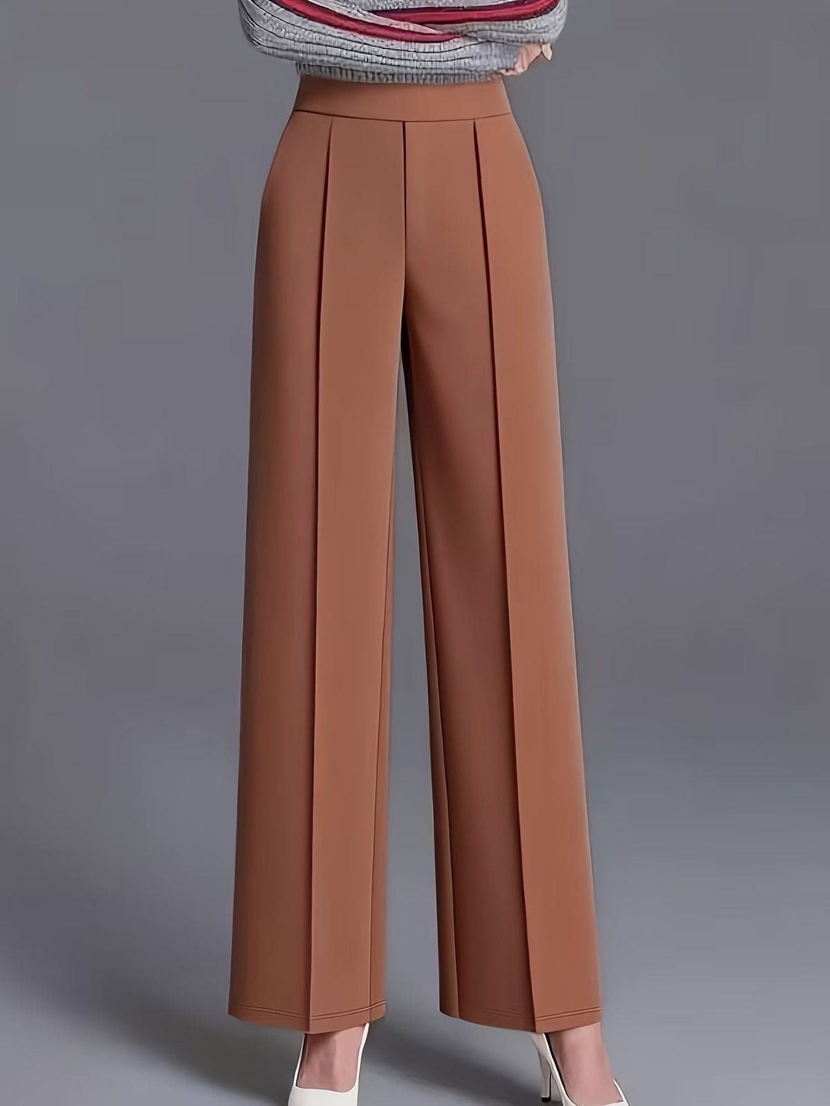 Women's High Waisted Slant Pocket Trousers in Orange
