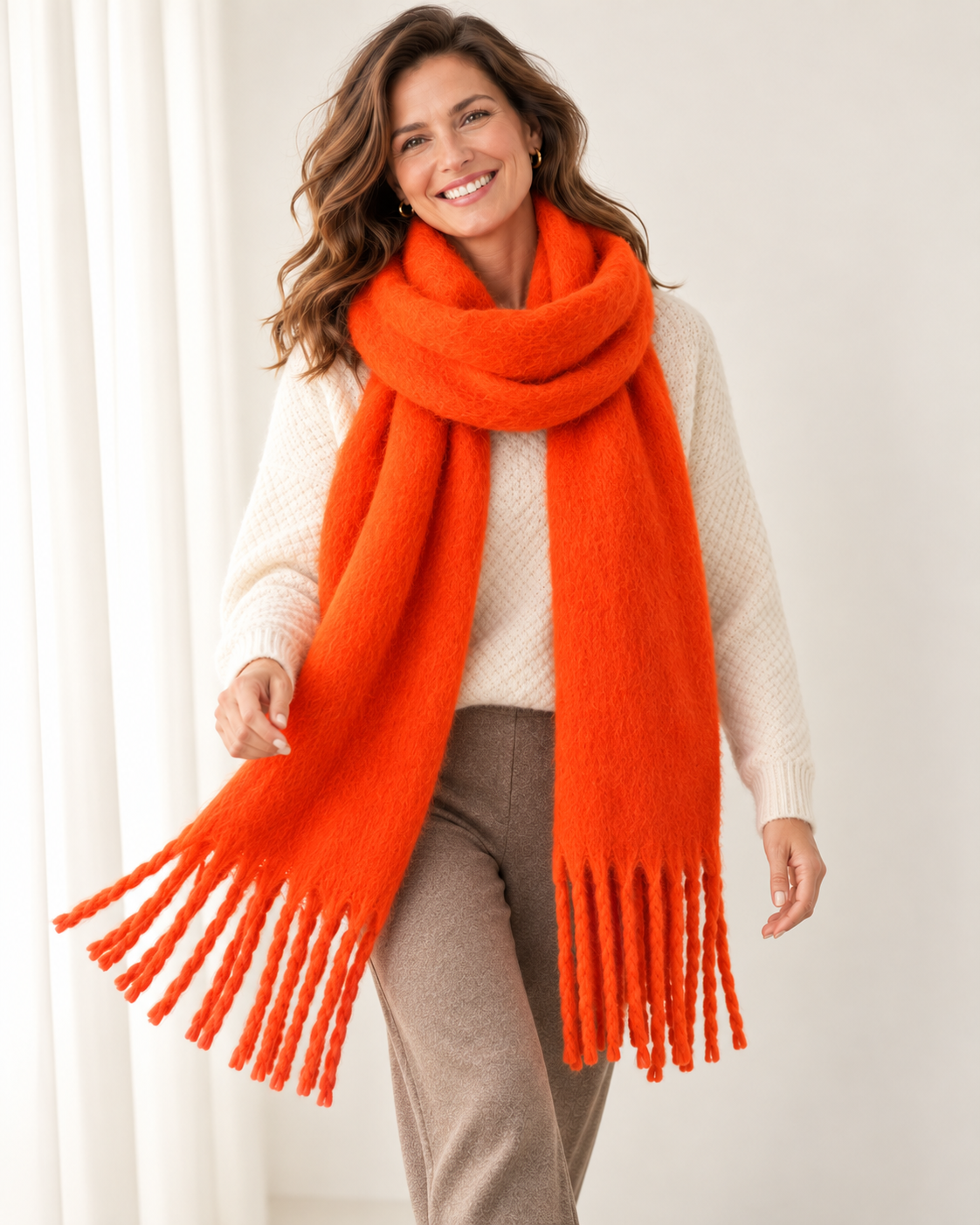 Women's Soft Cashmere Feel Scarf – Pashmina Style Winter Wrap