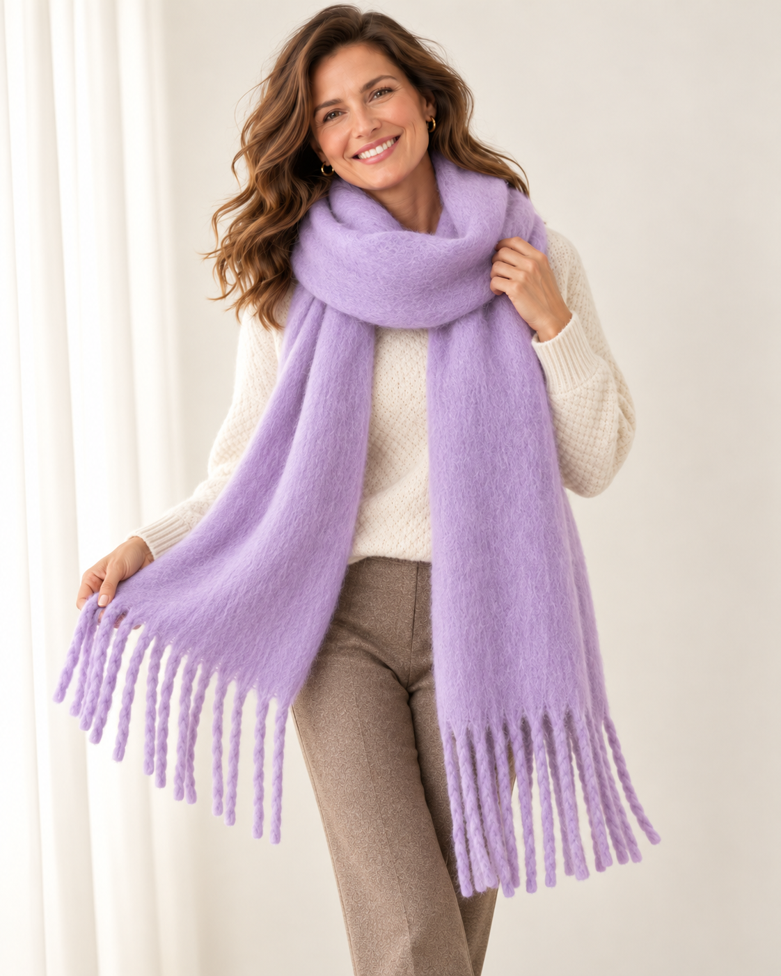 Women's Soft Cashmere Feel Scarf – Pashmina Style Winter Wrap