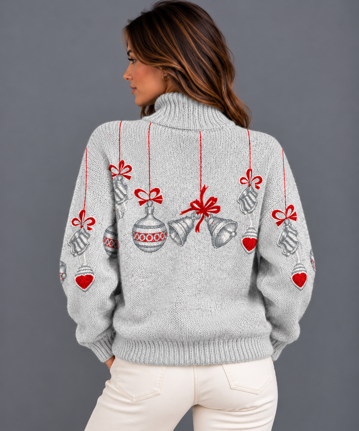 Women's bauble and bow high neck jumper – Covert Club product photo 3