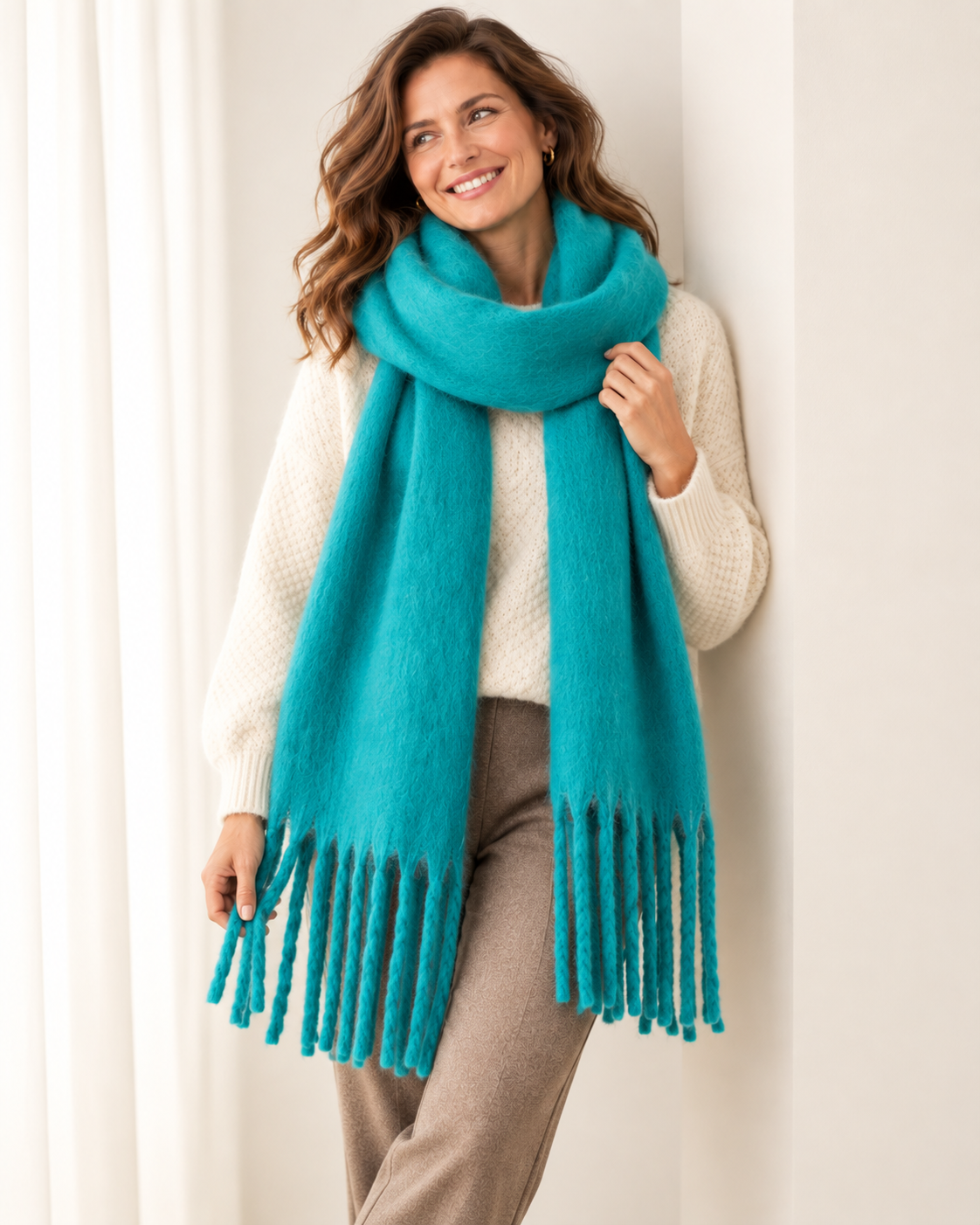 Women's Soft Cashmere Feel Scarf – Pashmina Style Winter Wrap
