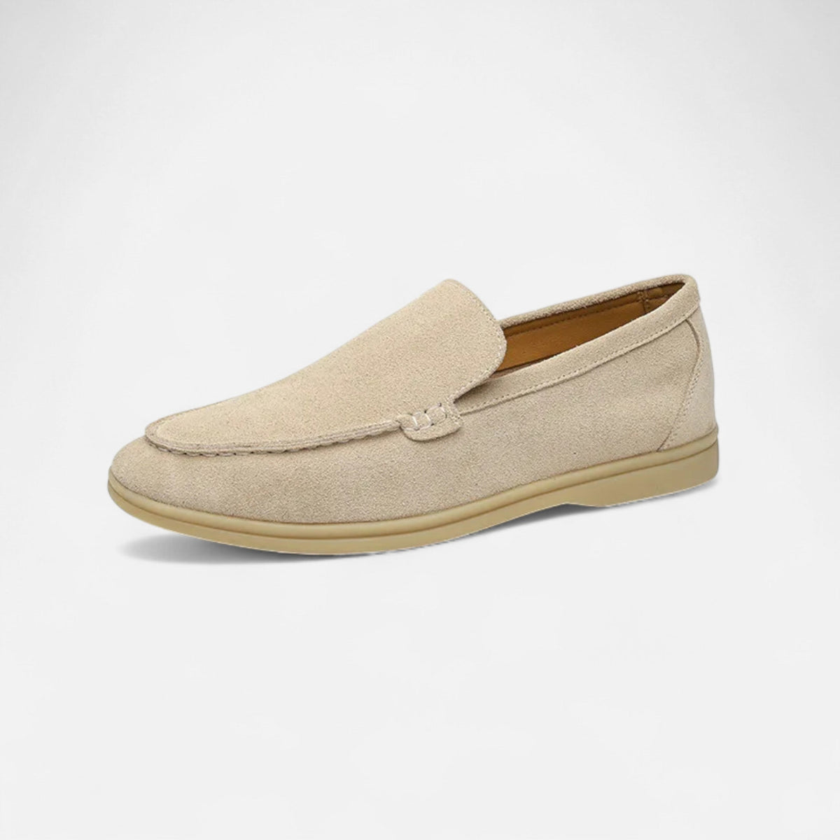 Men's Faux Suede Loafers in Beige