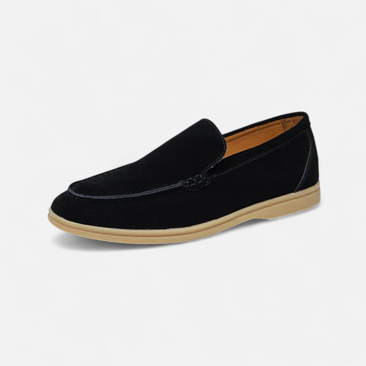 Men's Faux Suede Loafers in Black – image 3
