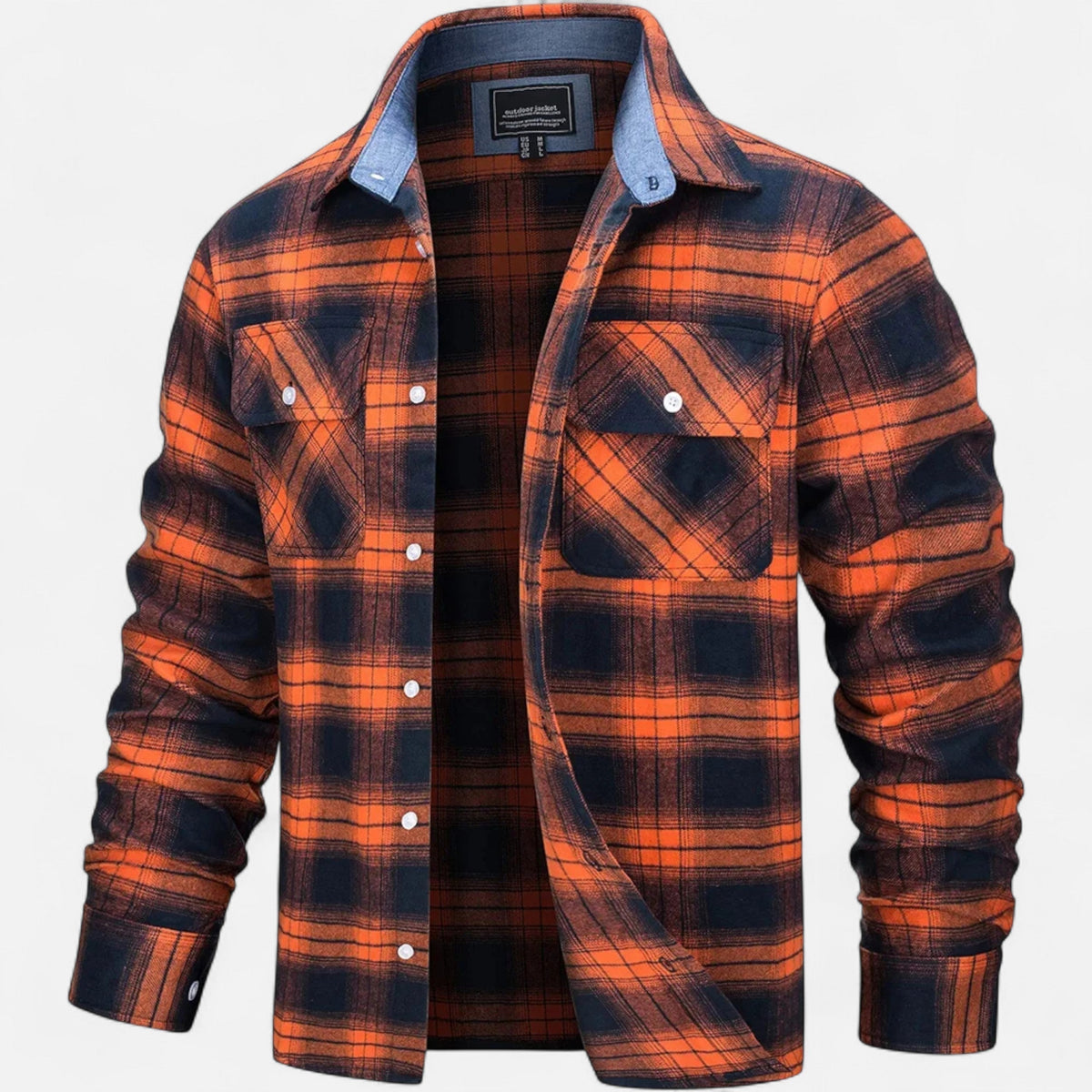 Men's Oversized Flannel Shirt Jacket in Red
