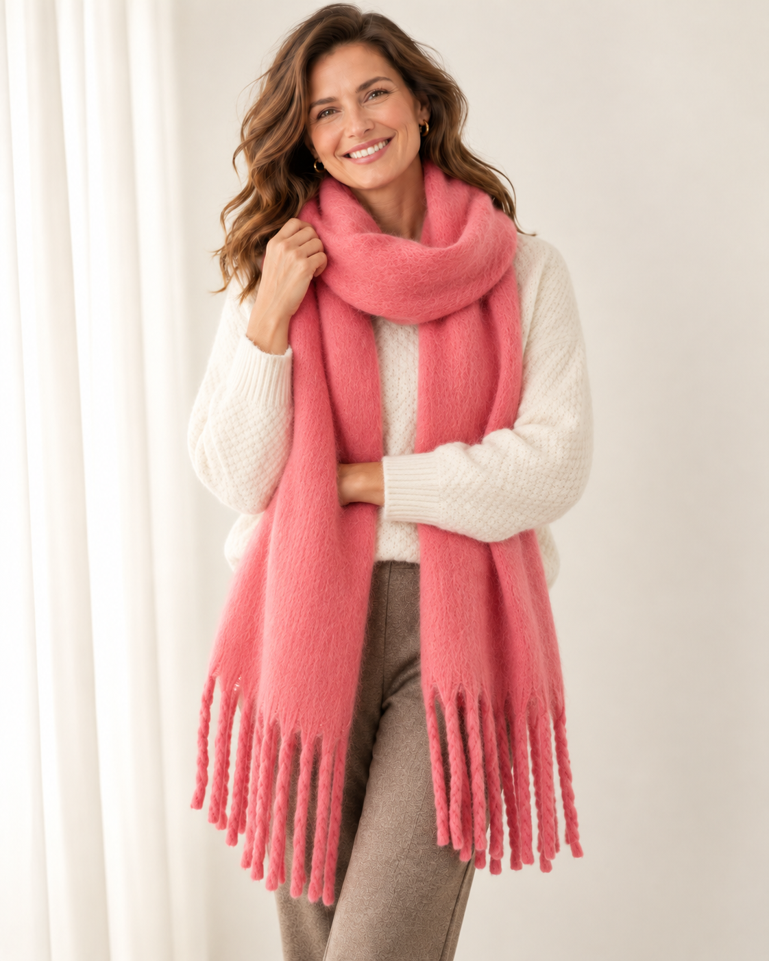 Women's Soft Cashmere Feel Scarf – Pashmina Style Winter Wrap