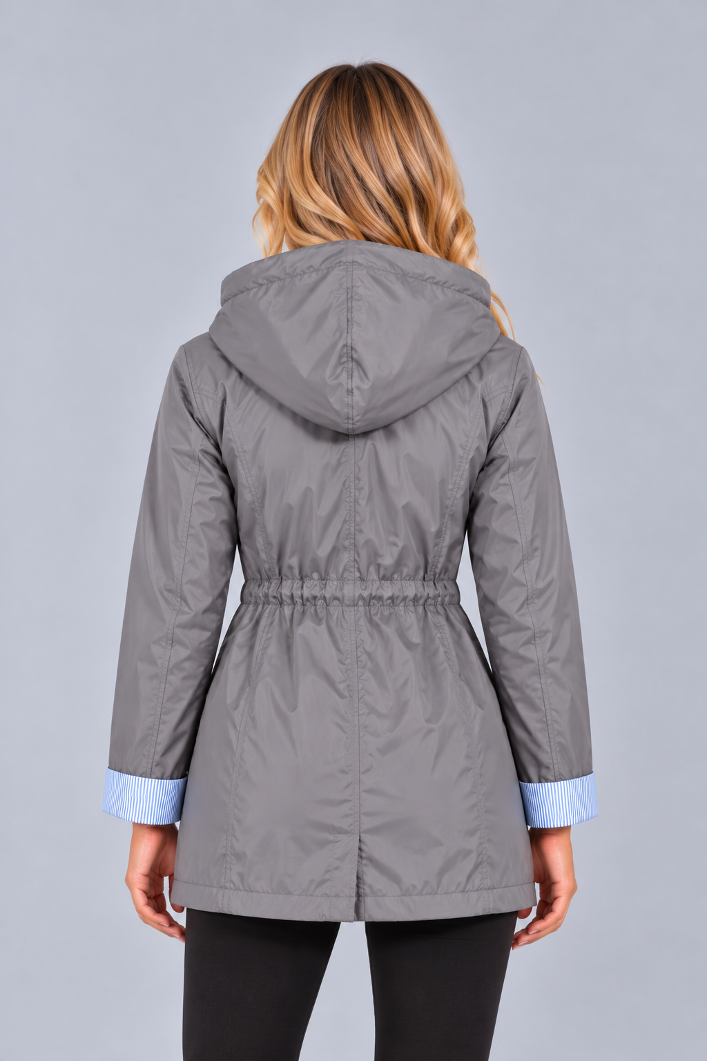 Women's Hooded Rain Jacket – Drawstring Waist Coat